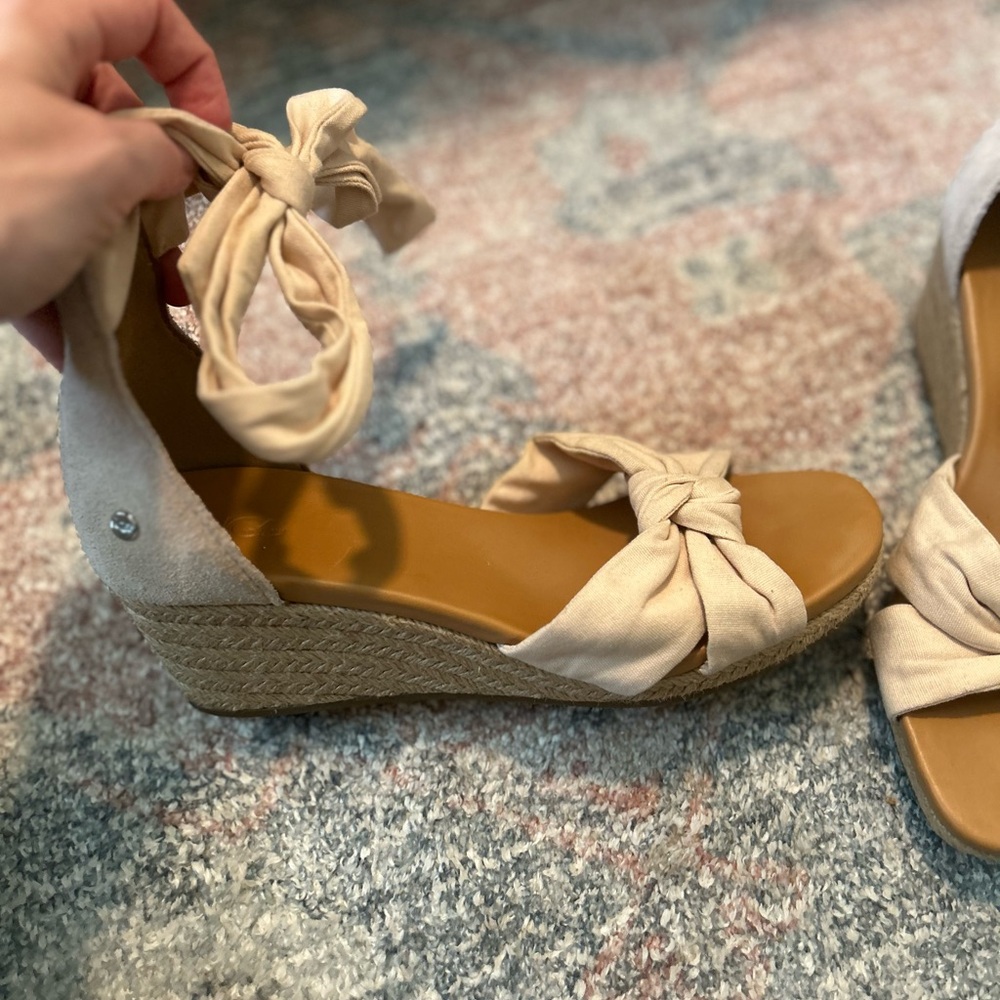 UGG Khaki Wedge Sandals / Espadrilles